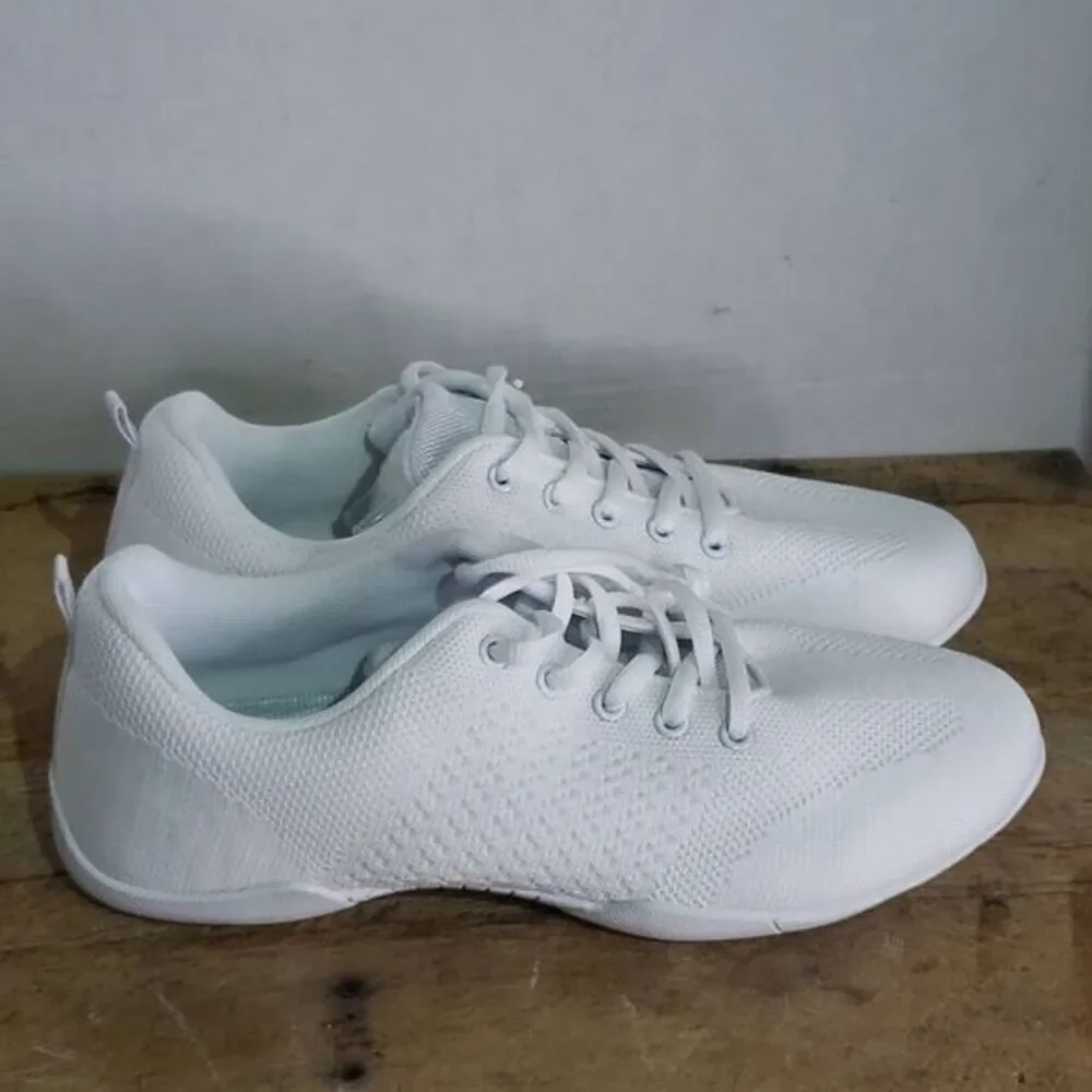 Cadidl Womens White Low Top Lace-Up Cheerleading Dance Athletic Sneakers Size 42